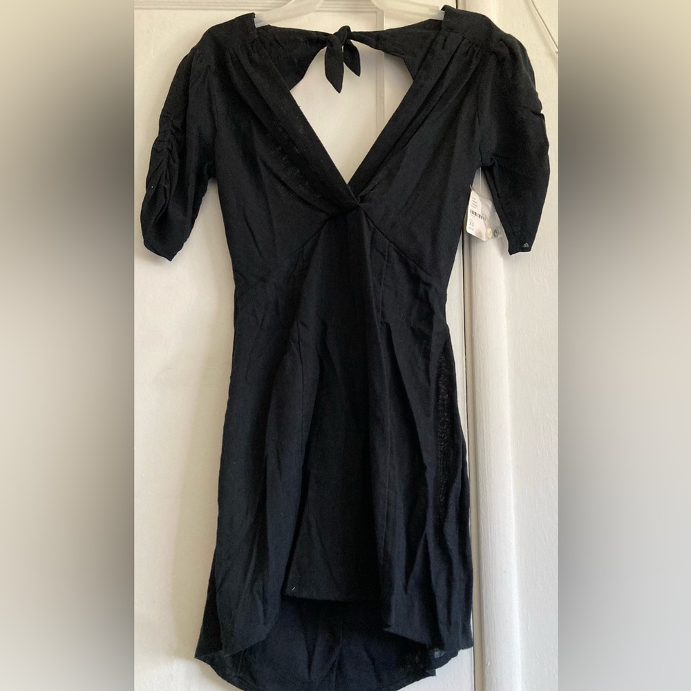 Free People Elegant Black Long Sleeve Dress